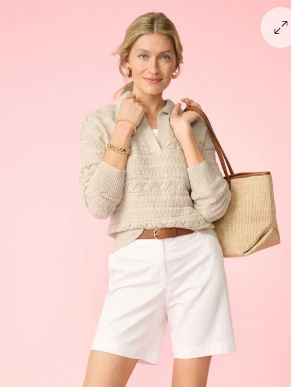 Talbots White Relaxed Chino Shorts
